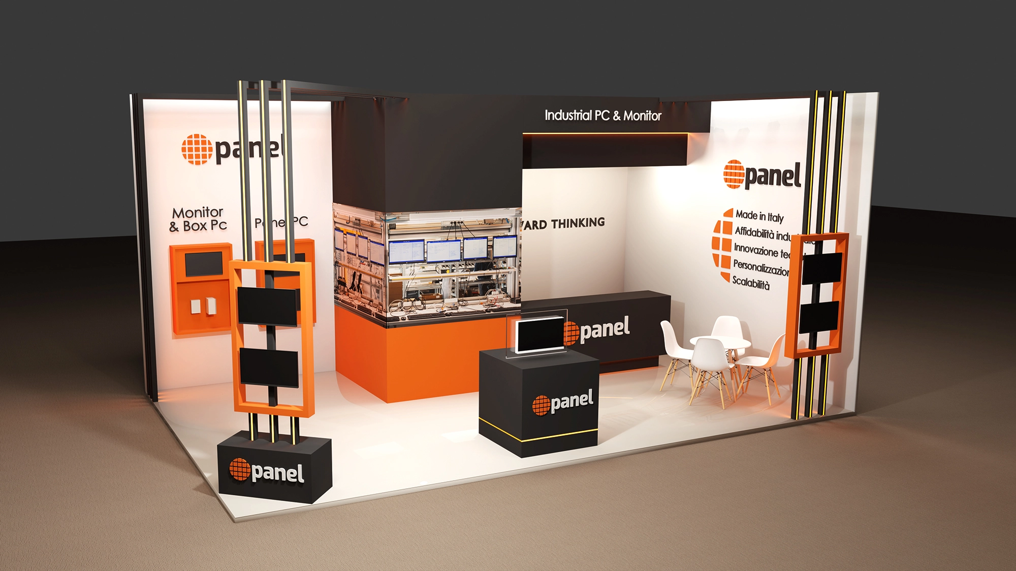 Vista frontale dello stand Panel per SPS Italia a Parma